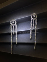 Load image into Gallery viewer, Diamond Linear Drop Earrings

