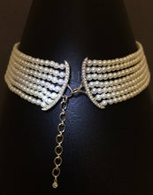 將圖片載入圖庫檢視器 Vintage Cultured Pearl Diamond Choker