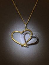 Load image into Gallery viewer, Two-Tone Gold Interlocking Hearts Pendant
