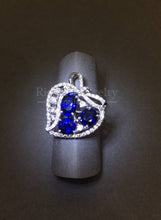 將圖片載入圖庫檢視器 Heart Shape Blue Sapphire Diamond Ring