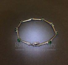 將圖片載入圖庫檢視器 Diamond Emerald Bracelet