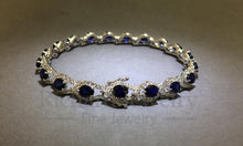 將圖片載入圖庫檢視器 Blue Sapphire Diamond Bracelet