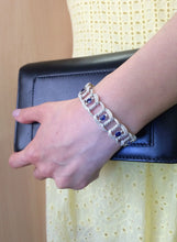 將圖片載入圖庫檢視器 Openwork Blue Sapphire Diamond Bracelet