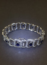 將圖片載入圖庫檢視器 Openwork Blue Sapphire Diamond Bracelet