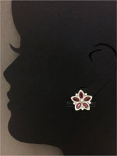 Load image into Gallery viewer, Ruby &amp; Diamond Flower Earrings
