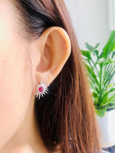 將圖片載入圖庫檢視器 Diamond Starburst & Ruby Earrings