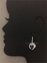 將圖片載入圖庫檢視器 Heart Shape Dangling Diamond Sapphire Earrings