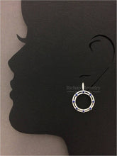 Load image into Gallery viewer, Open Circle Diamond Sapphire Earrings

