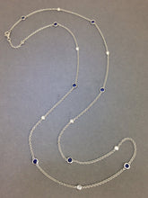 將圖片載入圖庫檢視器 Blue Sapphire Diamond  Pedant