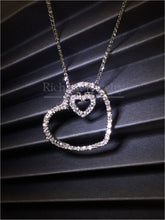 將圖片載入圖庫檢視器 Heart-in-Heart Diamond Pendant Necklace