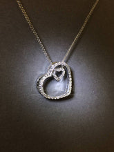 將圖片載入圖庫檢視器 Heart-in-Heart Diamond Pendant Necklace