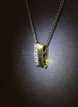 Load image into Gallery viewer, 2-Tone Brush Gold Diamond Pendant
