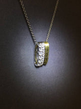 Load image into Gallery viewer, 2-Tone Brush Gold Diamond Pendant
