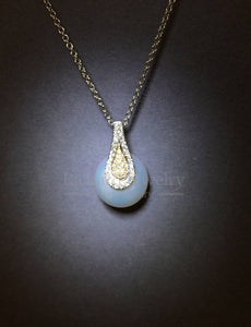 Two-Tone Gold Pearl Pendant