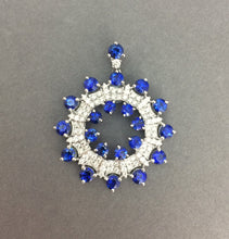 將圖片載入圖庫檢視器 Blue Sapphire Diamond  Pedant