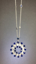 將圖片載入圖庫檢視器 Blue Sapphire Diamond  Pedant