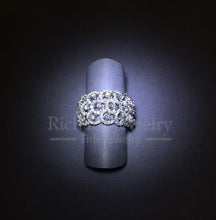 이미지를 갤러리 뷰어에 로드 , 3-Rows Halo Diamond Ring