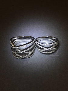 Two-Finger Crisscross Diamond Ring