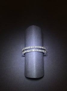 Open-Space Double-Band Diamond Ring