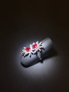 Ruby Twin-Flower Diamond Ring