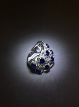 將圖片載入圖庫檢視器 Blue Sapphire Diamond Ring