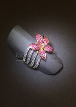 將圖片載入圖庫檢視器 5 Petal Lily Flower Sapphire Ring