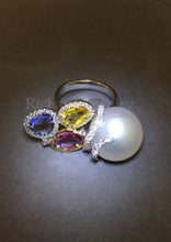 Load image into Gallery viewer, Multi-color Sapphire Pearl Ring
