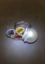 將圖片載入圖庫檢視器 Multi-color Sapphire Pearl Ring