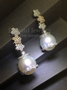 Tri-Star Dangling Pearl Earrings