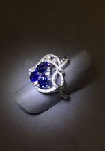 Load image into Gallery viewer, Heart Shape Blue Sapphire Diamond Ring
