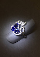 將圖片載入圖庫檢視器 Heart Shape Blue Sapphire Diamond Ring
