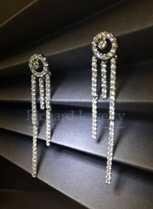 Diamond Linear Drop Earrings