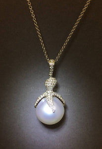 Octopus Diamond Pearl Pendant