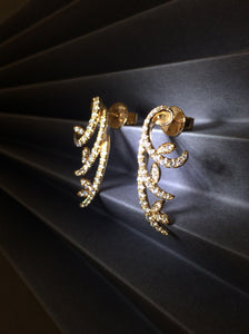 Multi-curve Diamond Earrings