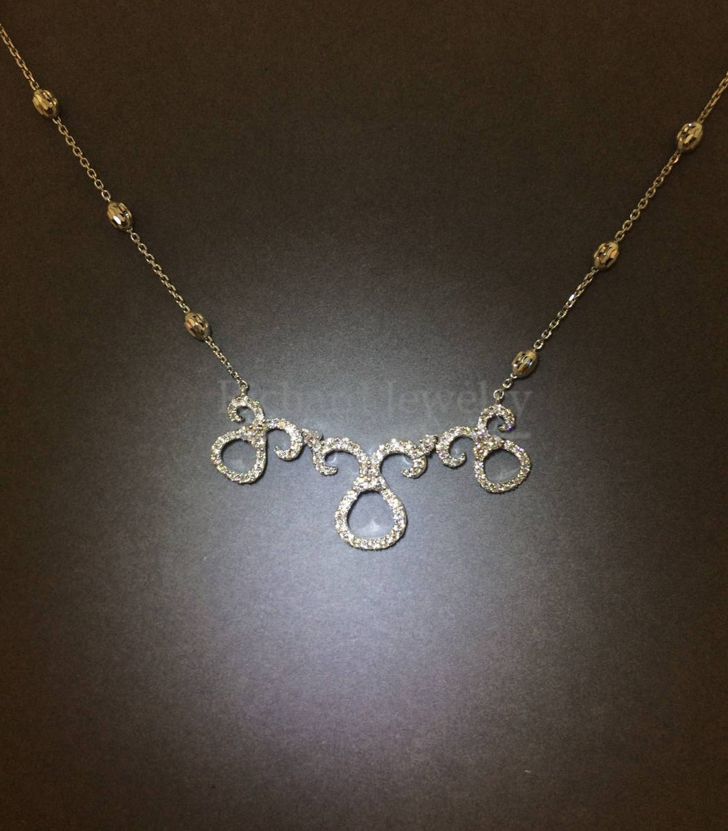 Tri-Halo Diamond Necklace, Richard Jewelry