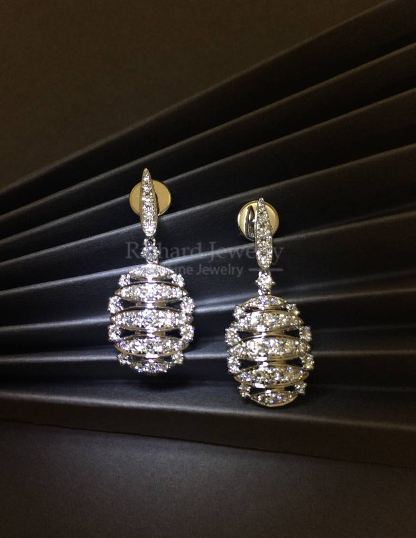 Classic Dangling Diamond Earrings