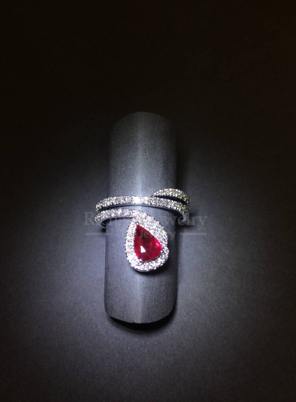 Open-Space Ruby Diamond Ring