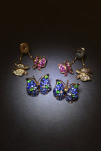 이미지를 갤러리 뷰어에 로드 , Colorful Butterfly Sapphire Jacket Earrings
