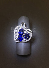Carica l&#39;immagine nel visualizzatore di Gallery, Heart Shape Blue Sapphire Diamond Ring
