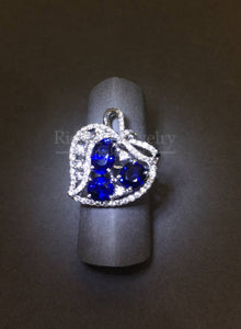 Heart Shape Blue Sapphire Diamond Ring