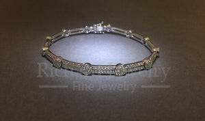 Double-row Halo-link Diamond Bracelet