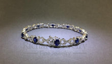 이미지를 갤러리 뷰어에 로드 , Blue Sapphire Diamond Bracelet
