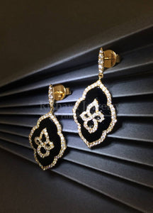 Contemporary Agate Diamond Earrings