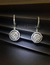 Load image into Gallery viewer, Cluster Drop Diamond Earrings
