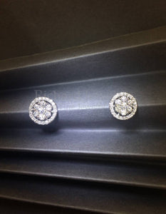 Halo Stud Diamond Earrings