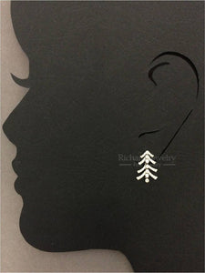 Leaf Dangling Diamond Earrings