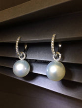 Load image into Gallery viewer, Hoop Drop South Sea Pearl Earrings
