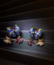 이미지를 갤러리 뷰어에 로드 , Colorful Butterfly Sapphire Jacket Earrings
