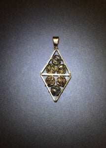 3-Tone Diamond-Cut Ball Gold Pendant
