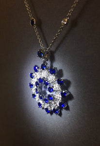 Blue Sapphire Diamond  Pedant